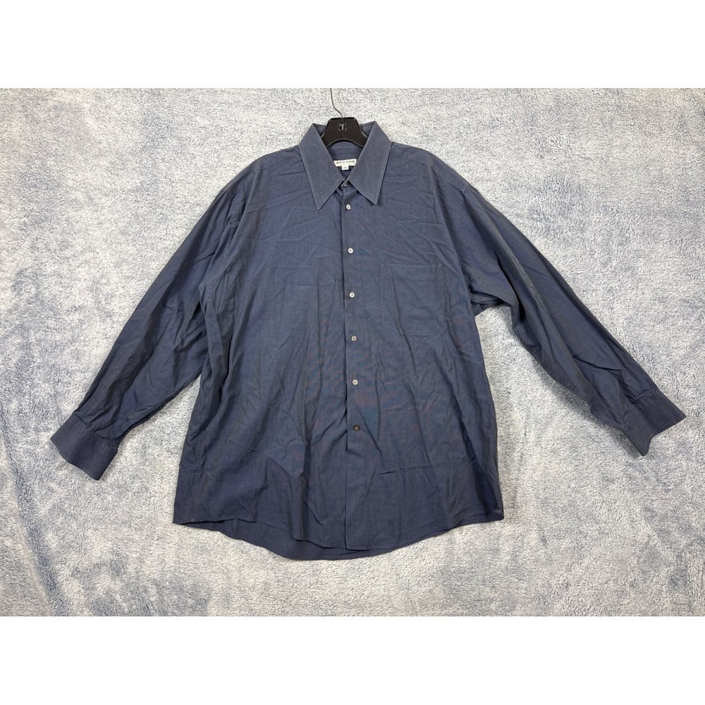 Giorgio Armani Mens 16.5 32/33 Blue Le Collezioni Button Down Shirt Professional
